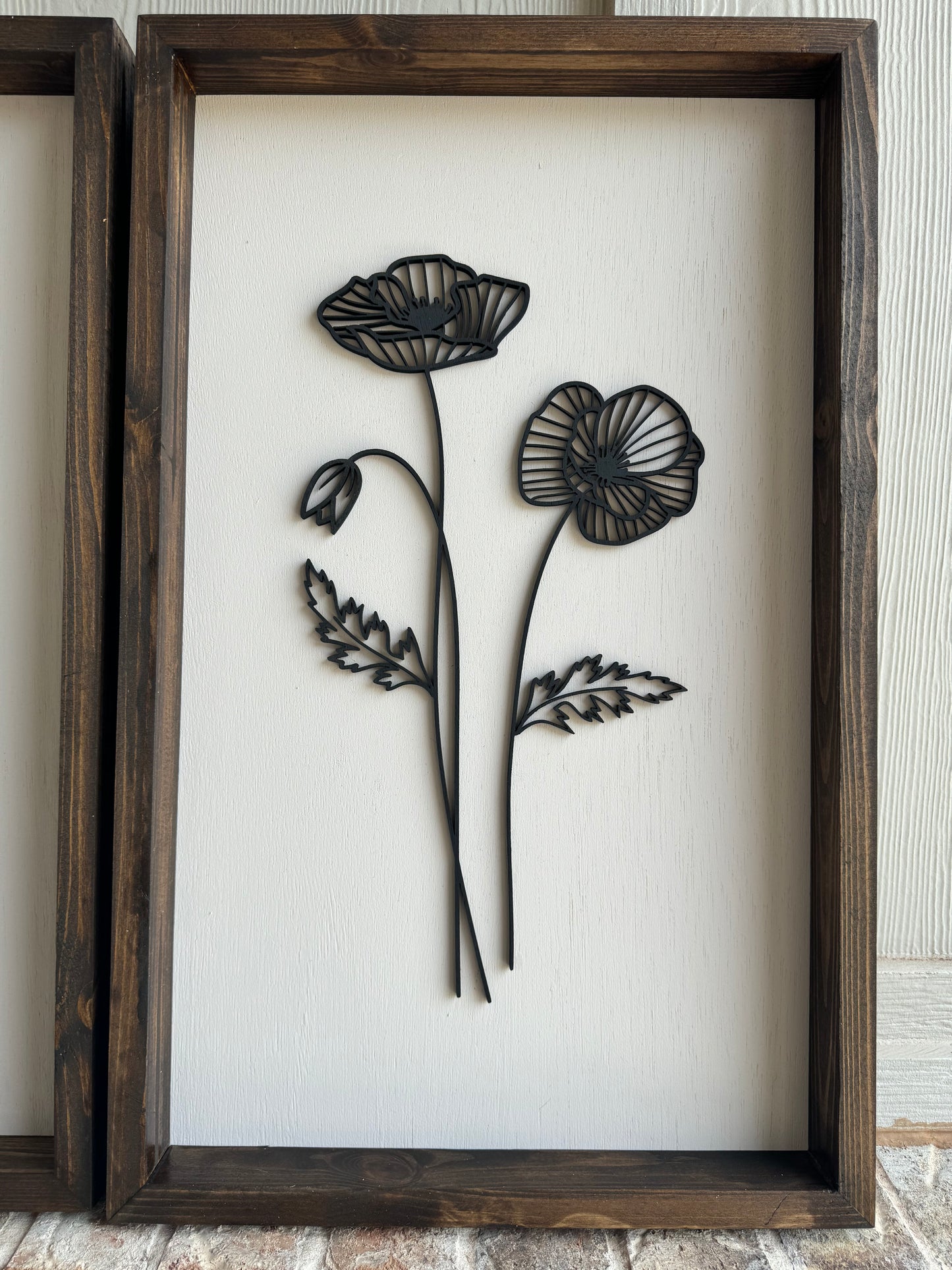 Custom Wood frames with Birth Month Flowers